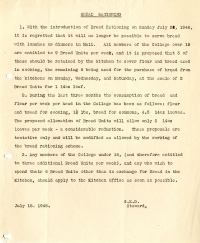 Bread Ration Notice (18 July 1946)