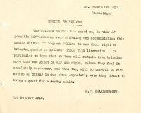 Restriction of guests (2 Oct 1946)