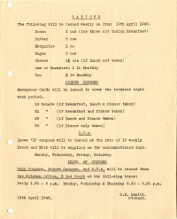 Weekly rations (16 April1948)