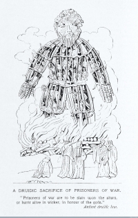 A Druidic sacrifice of prisoners of war in a wicker man 1903