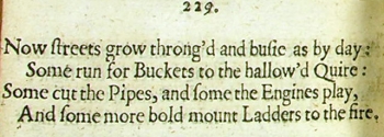Extract from Dryden's poem 'Now streets grow throng'd...'