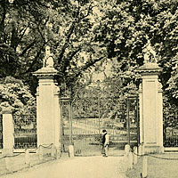 Gate with gentleman, Wimpole Estate (1890s)