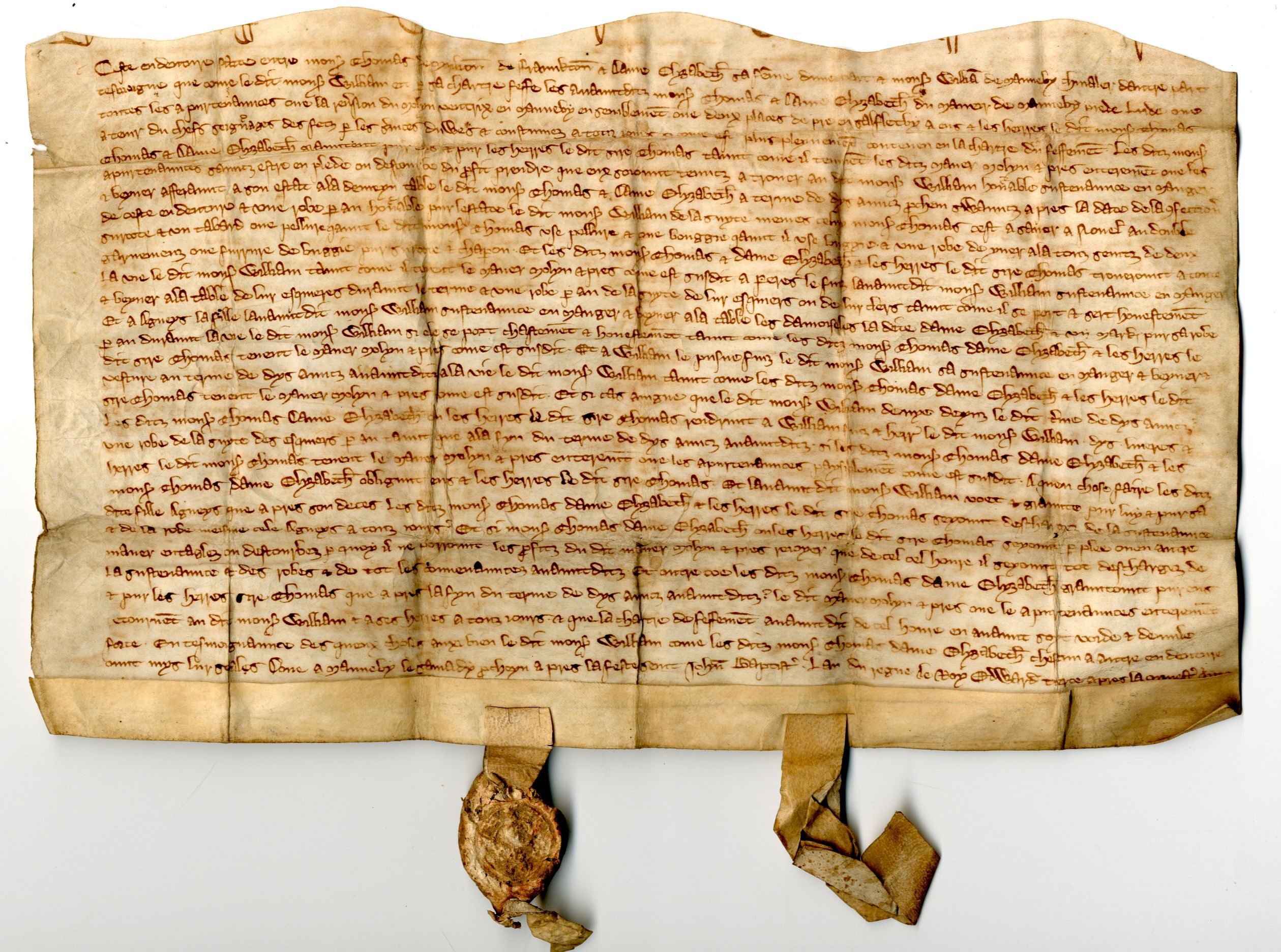 14th century indenture describing a Knight's livery