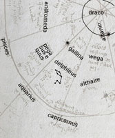 The bottom-left-right-hand quadrant of Betson's star map