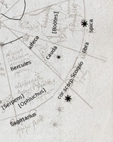 The bottom-right-hand quadrant of Betson's star map