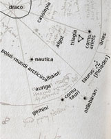 The top-left-hand quadrant of Betson's star map