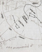 The top-right-hand quadrant of Betson's star map