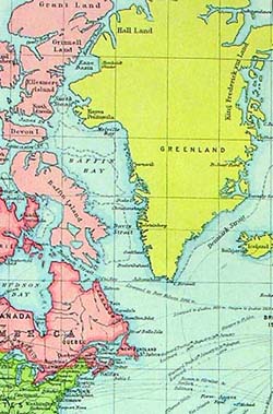 Greenland from J. G. Bartholomew's 1917 atlas