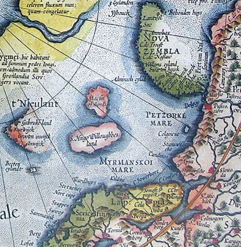 Map of the Arctic from Mercator's atlas (1613)