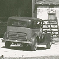 Farmhouse at Millington, Yorkshire - with Bursar's car.
