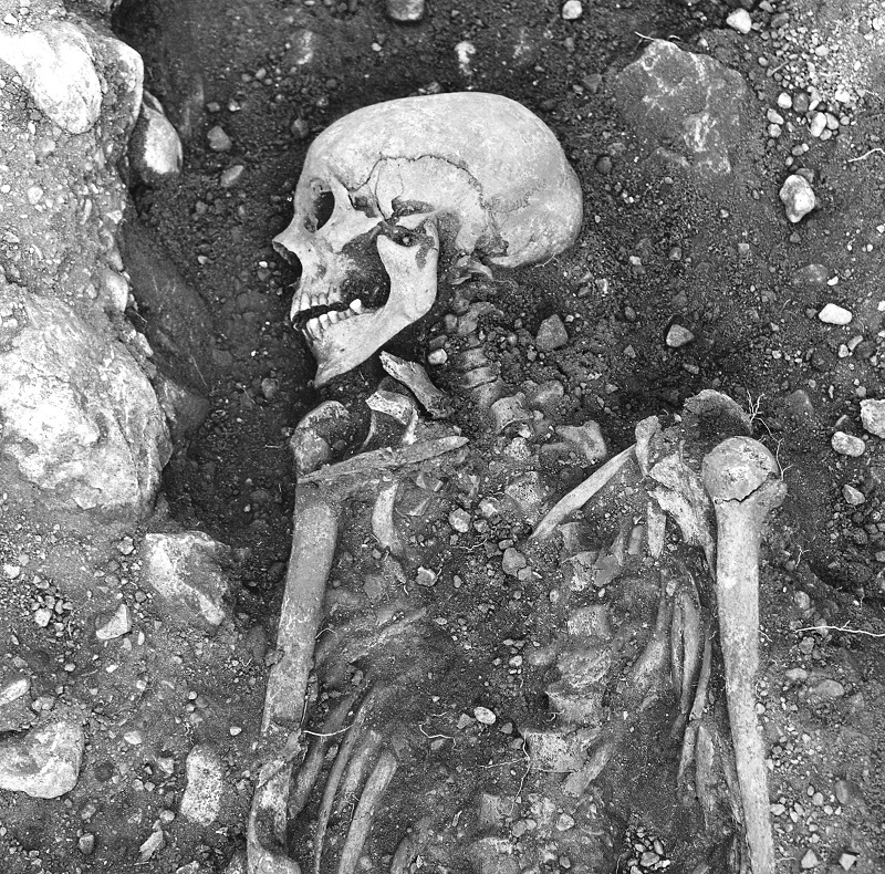 A 1200-year-old smallpox-infected Viking skeleton found in Öland, Sweden. Credit_ The Swedish National Heritage Board