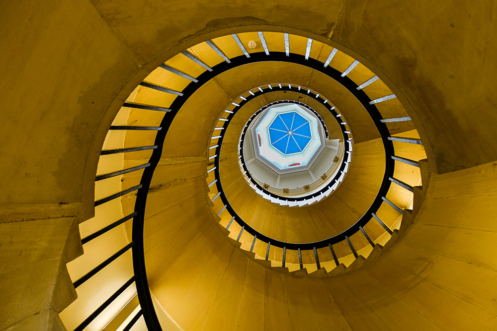 A spiral staircase at St John's