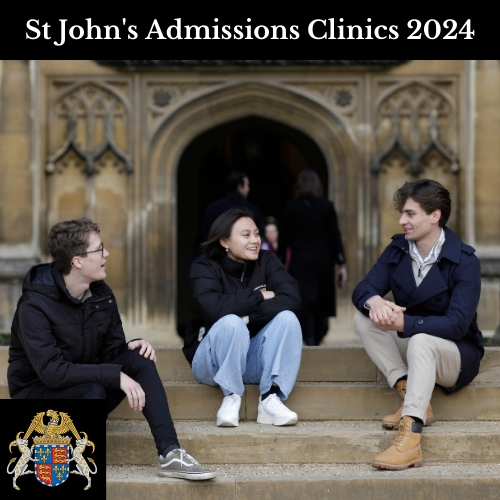 3 St John's students chatting on New Court steps