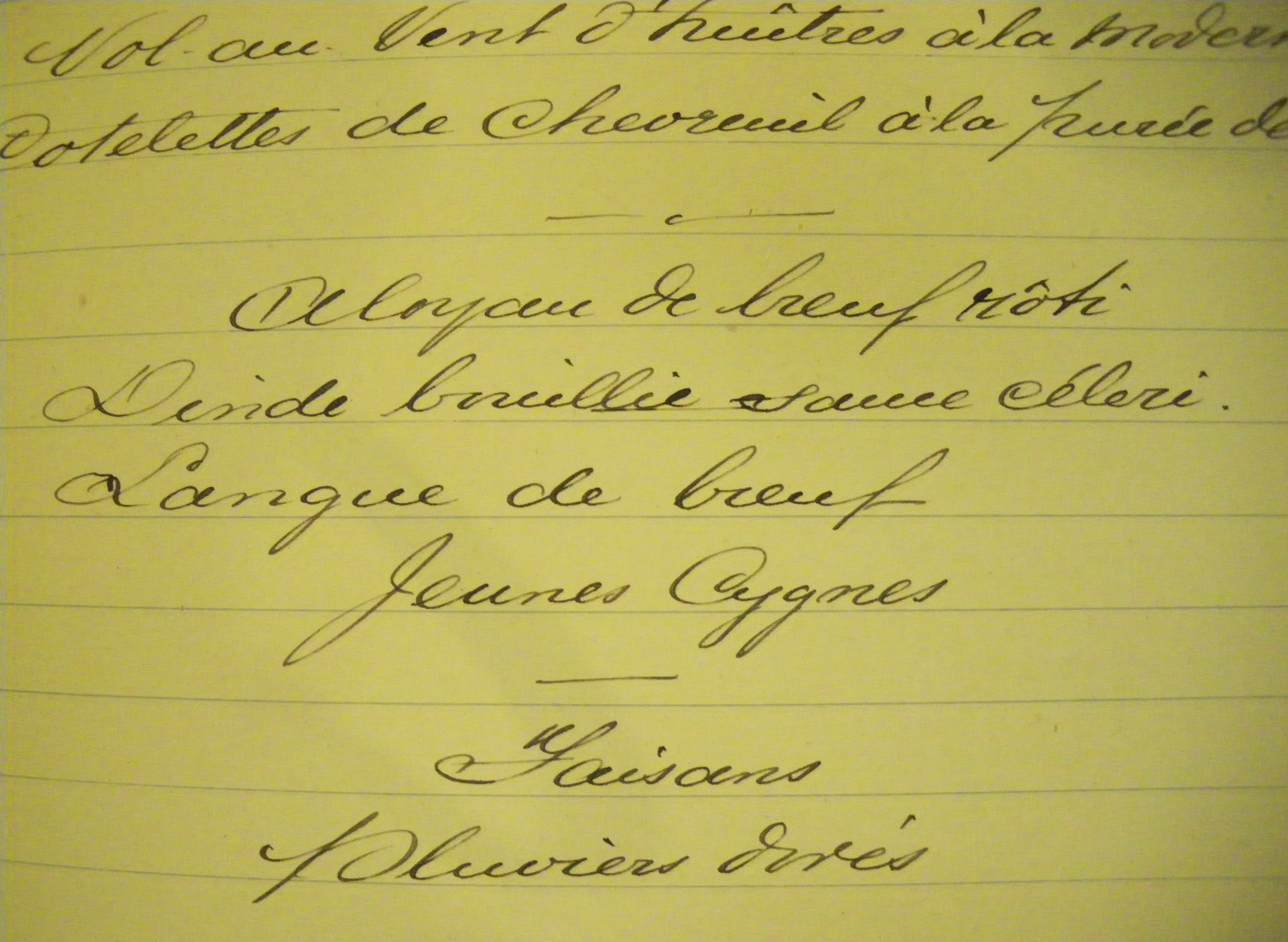 Feast Book, 1873 to 1896. A handwritten document on lined paper.