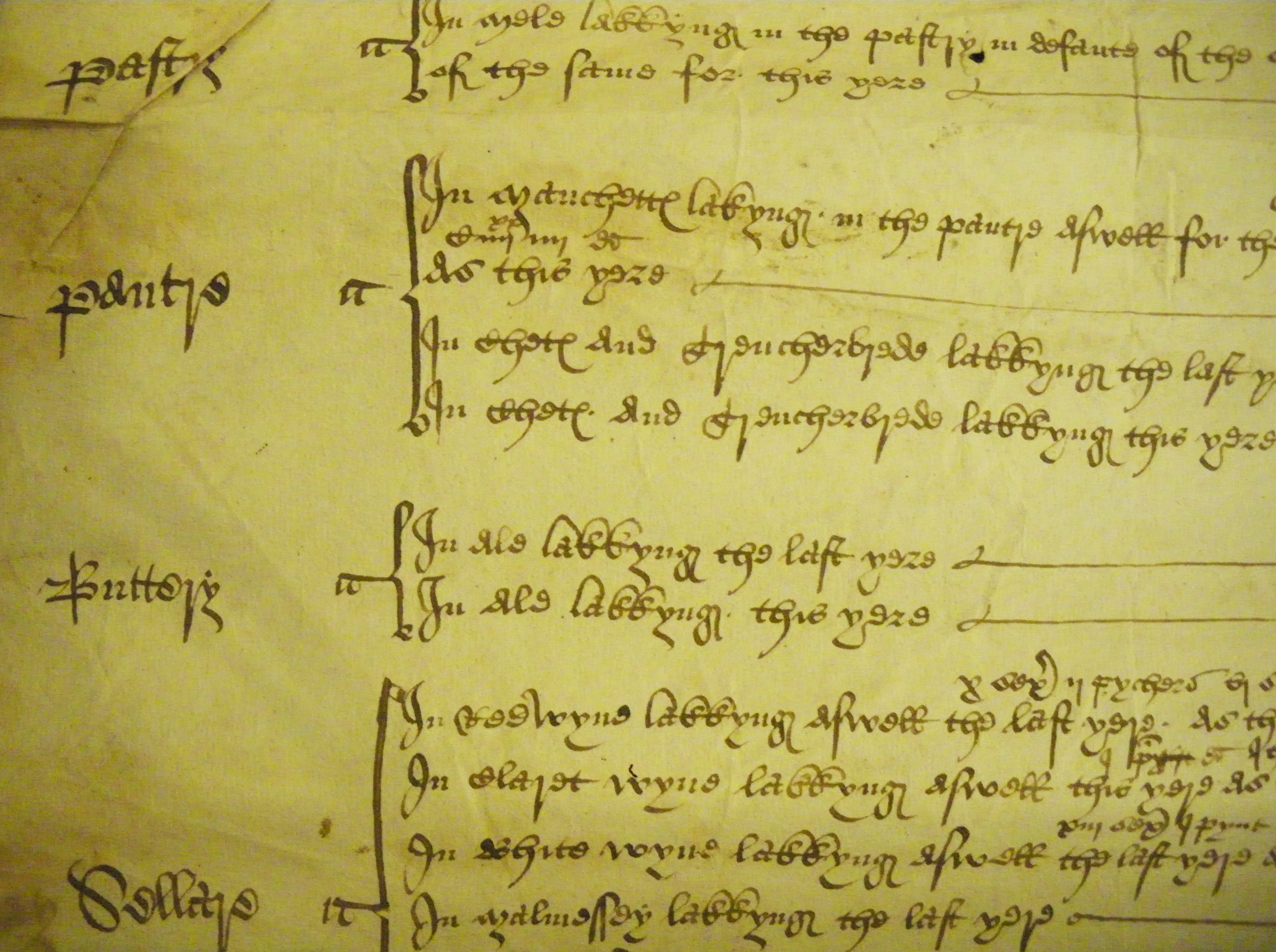 Lady Margaret’s accounts, 1508. An old handwritten document on parchment.