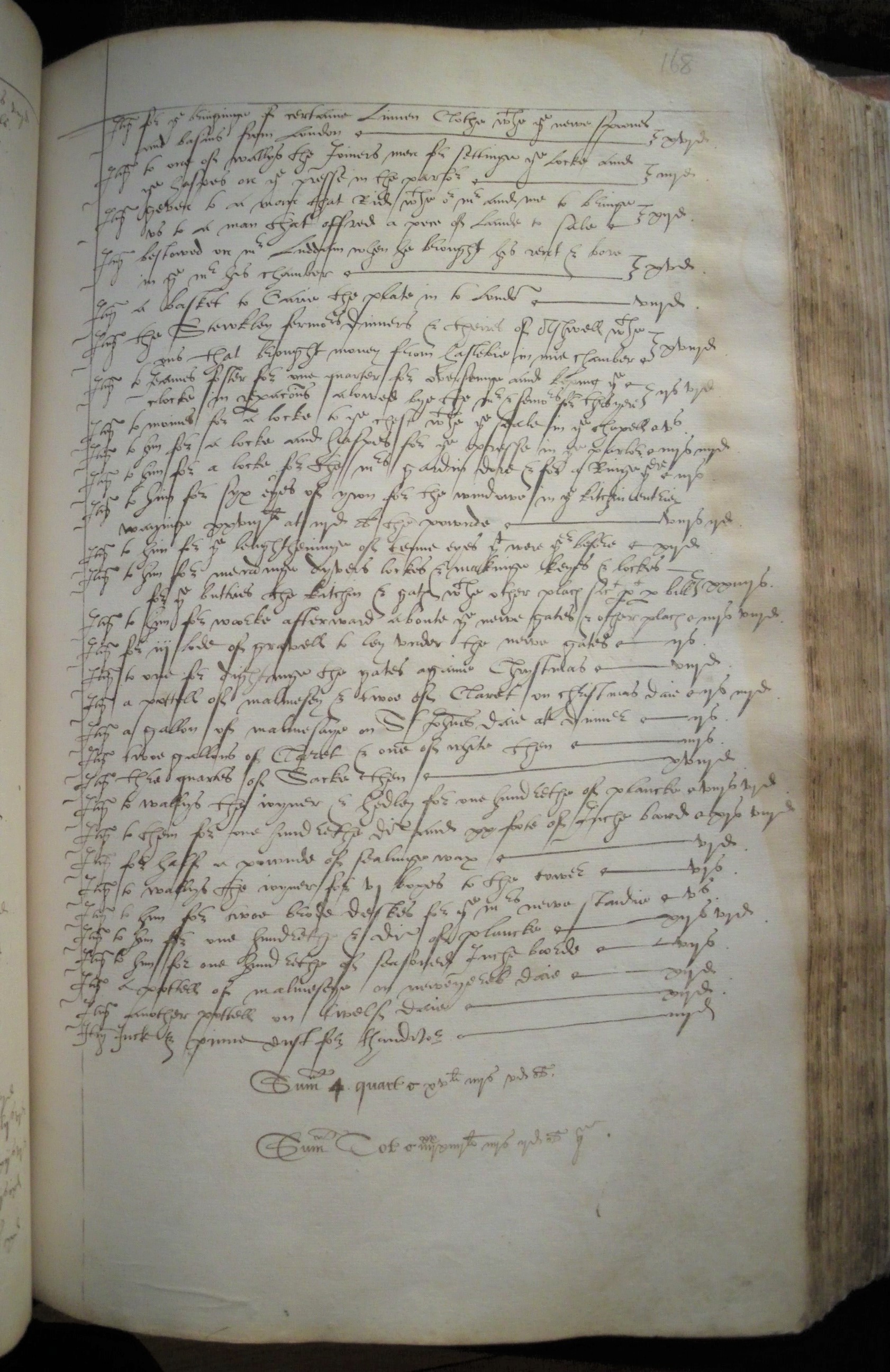 Page of necessary expenses, 1560