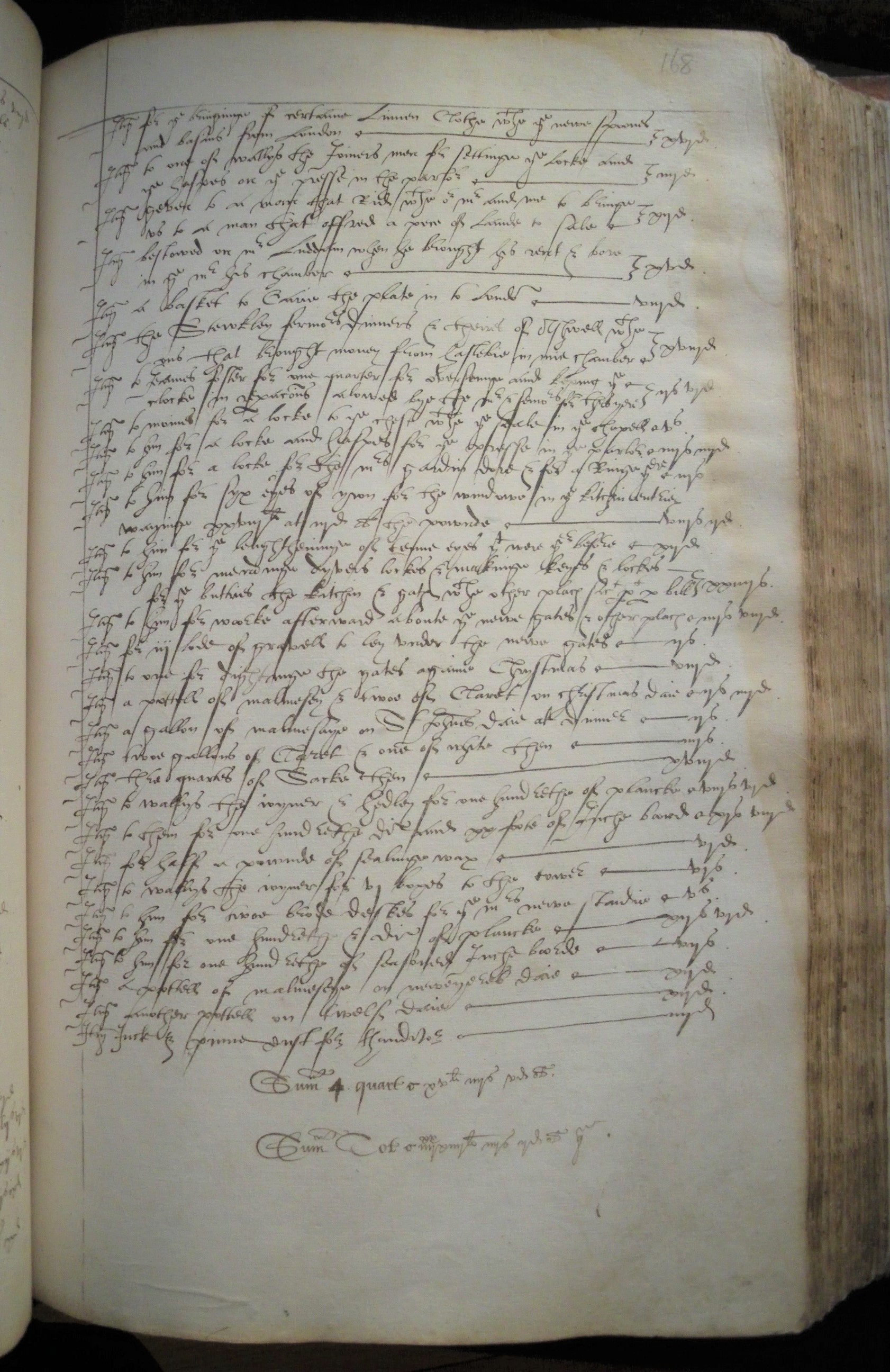 Page of necessary expenses, 1560
