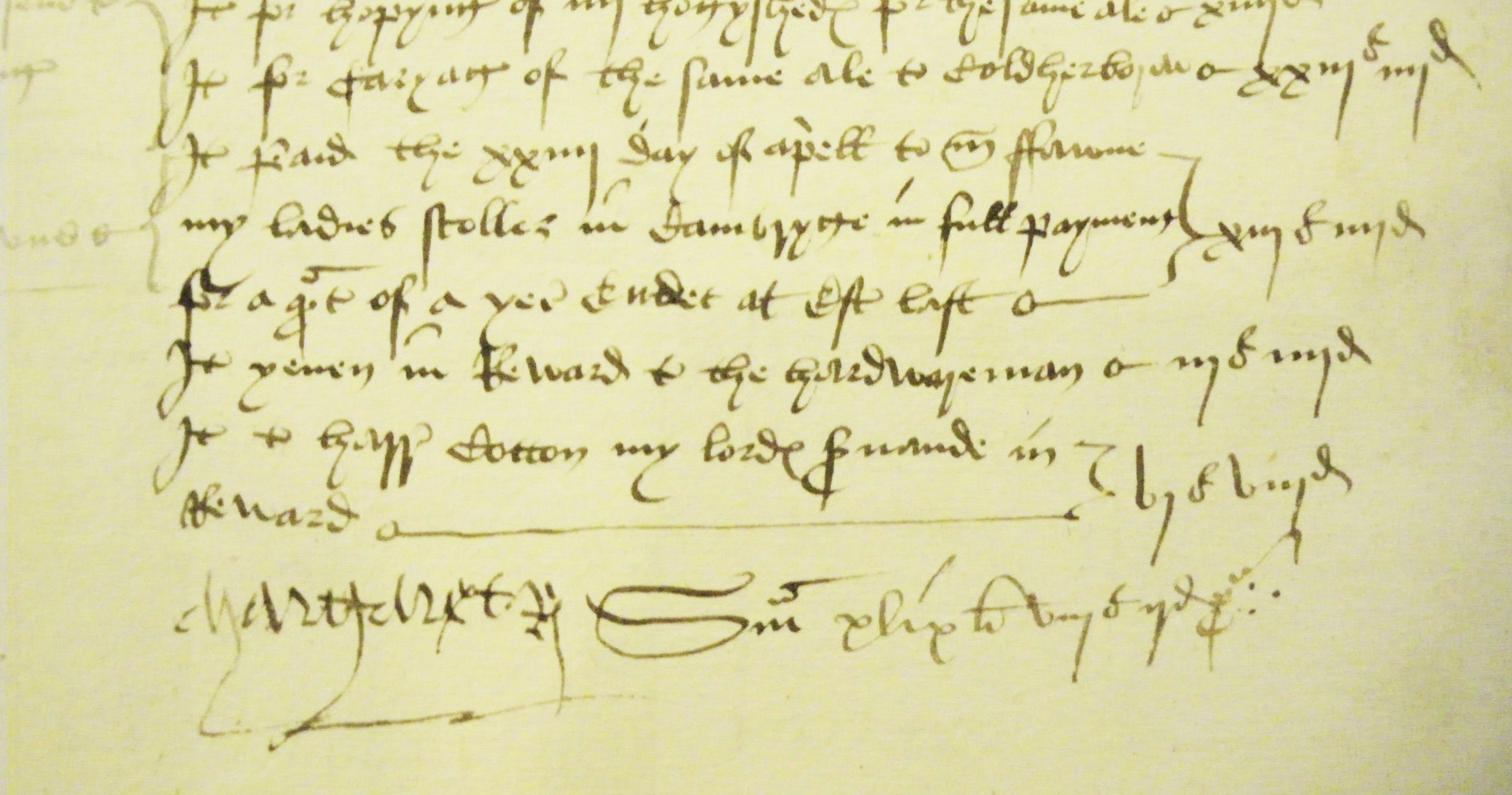 Payment to John Fawne