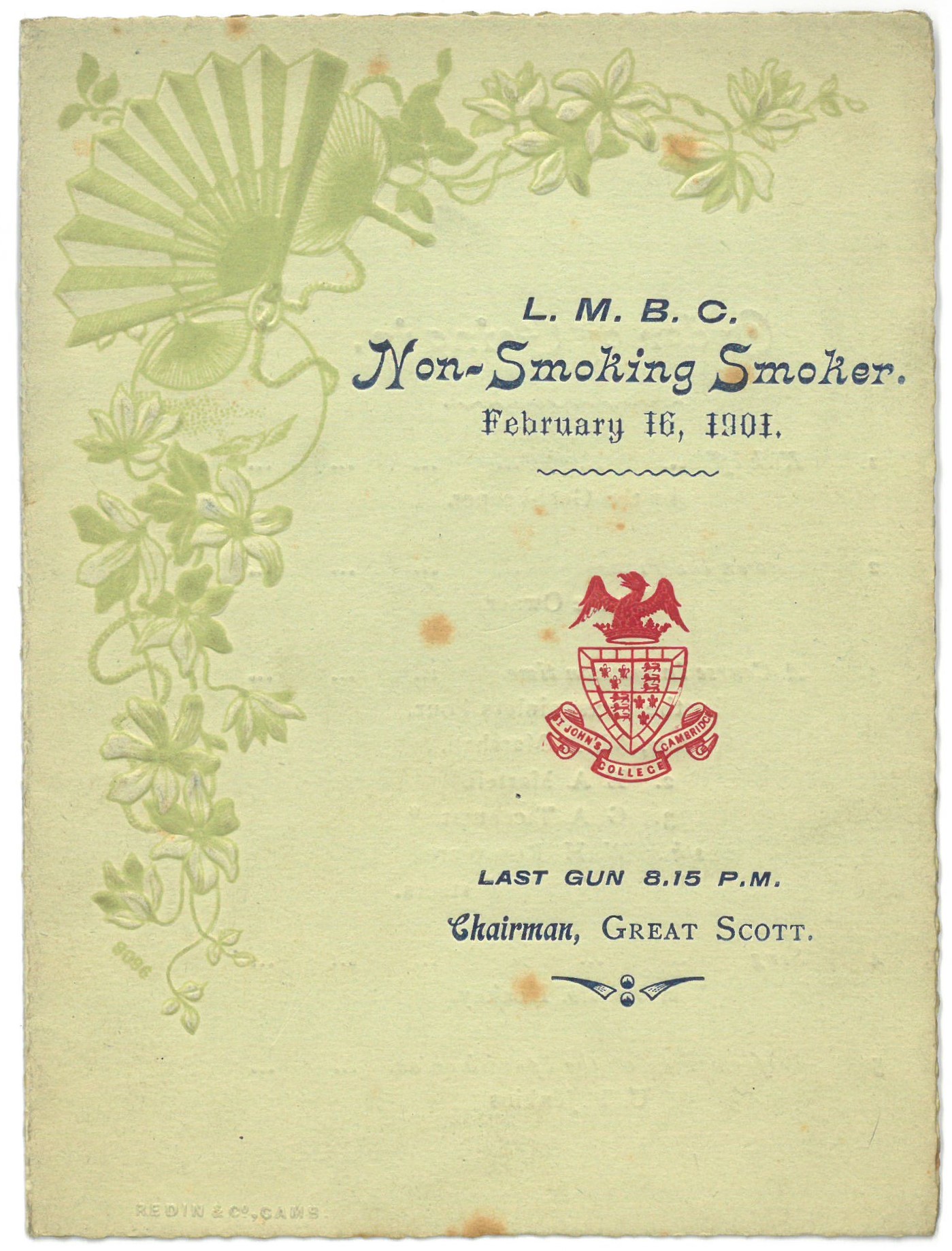 Concert programme cover, 1901