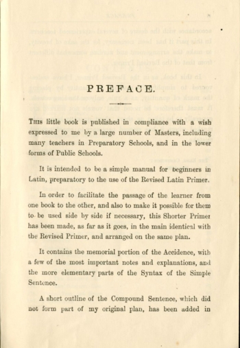 Preface to Kennedy's Latin Primer (1924)