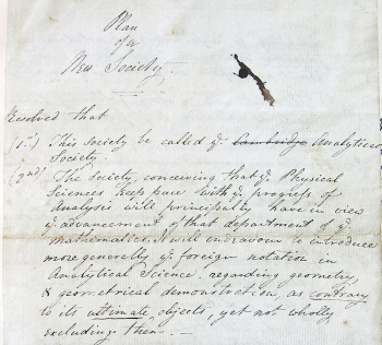 Plan of the Analytical Society, c.1812