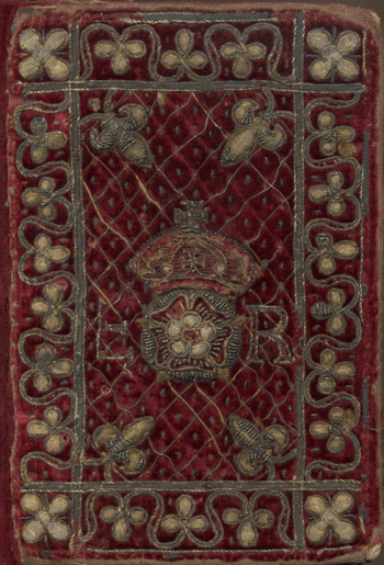 A velvet binding of Elizabeth I