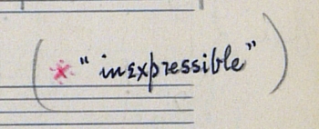 Note by Cyril Rootham: 'inexpressible'.