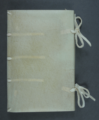 A simple vellum wrapper, as it would have looked when new
