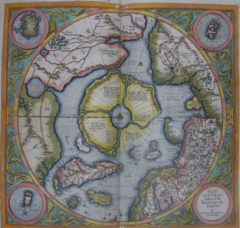 Map of 'Polus Arcticus', the North Pole, from the Atlas