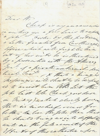 Letter from Edward Ffrench Bromhead to John William Whittaker, 18 January 1813