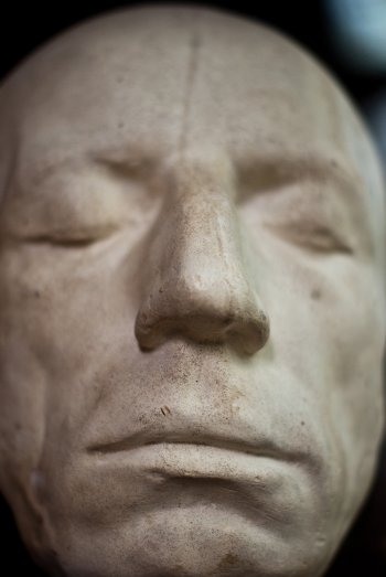 Closeup of the life mask of William Wordsworth, by Paul Everest