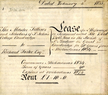 Lease to B Beales for the Birdbolt (1835)