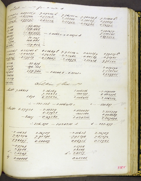 A page of calculations from MS W.16