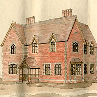 Elevation: Horningsea Vicarage by Rattee & Kett (1871)