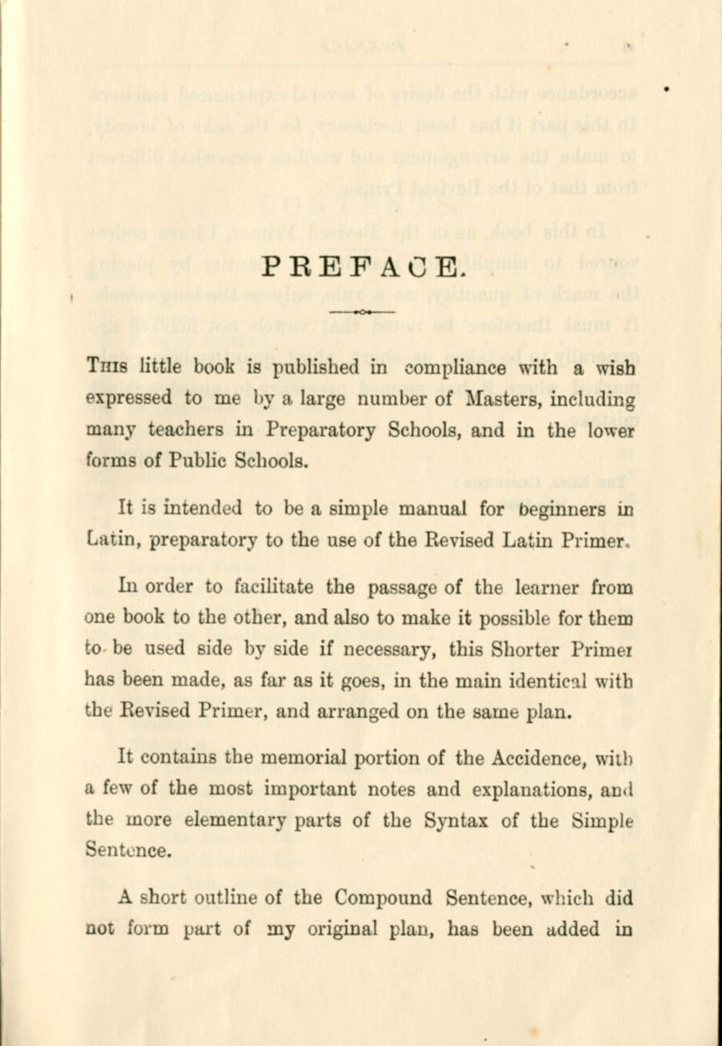Preface to Kennedy's Latin Primer (1924)