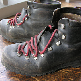 Hoyle's leather walking boots. Hoyle collection, unnumbered.