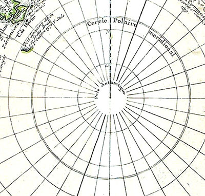 The South Pole from de L'Isle's atlas of about 1740