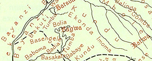 Map of tribes in the Belgian Congo