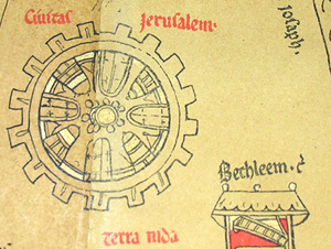 The city of Jerusalem at the centre of the Mappa Mundi