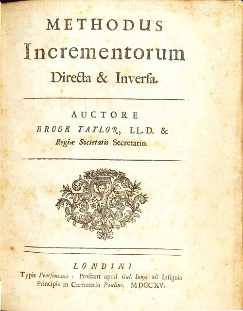 The title page of Brook Taylor's key work
