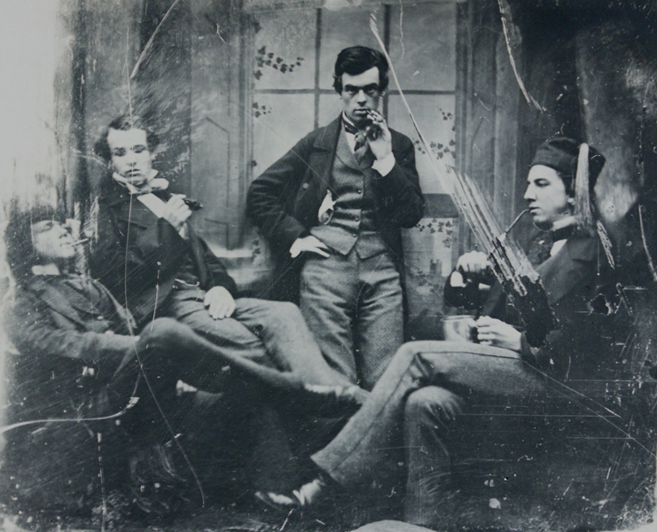 Samuel Butler as an undergraduate posing with three friends