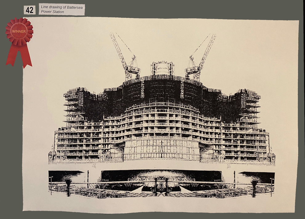 Winning drawing of Battersea Power Station