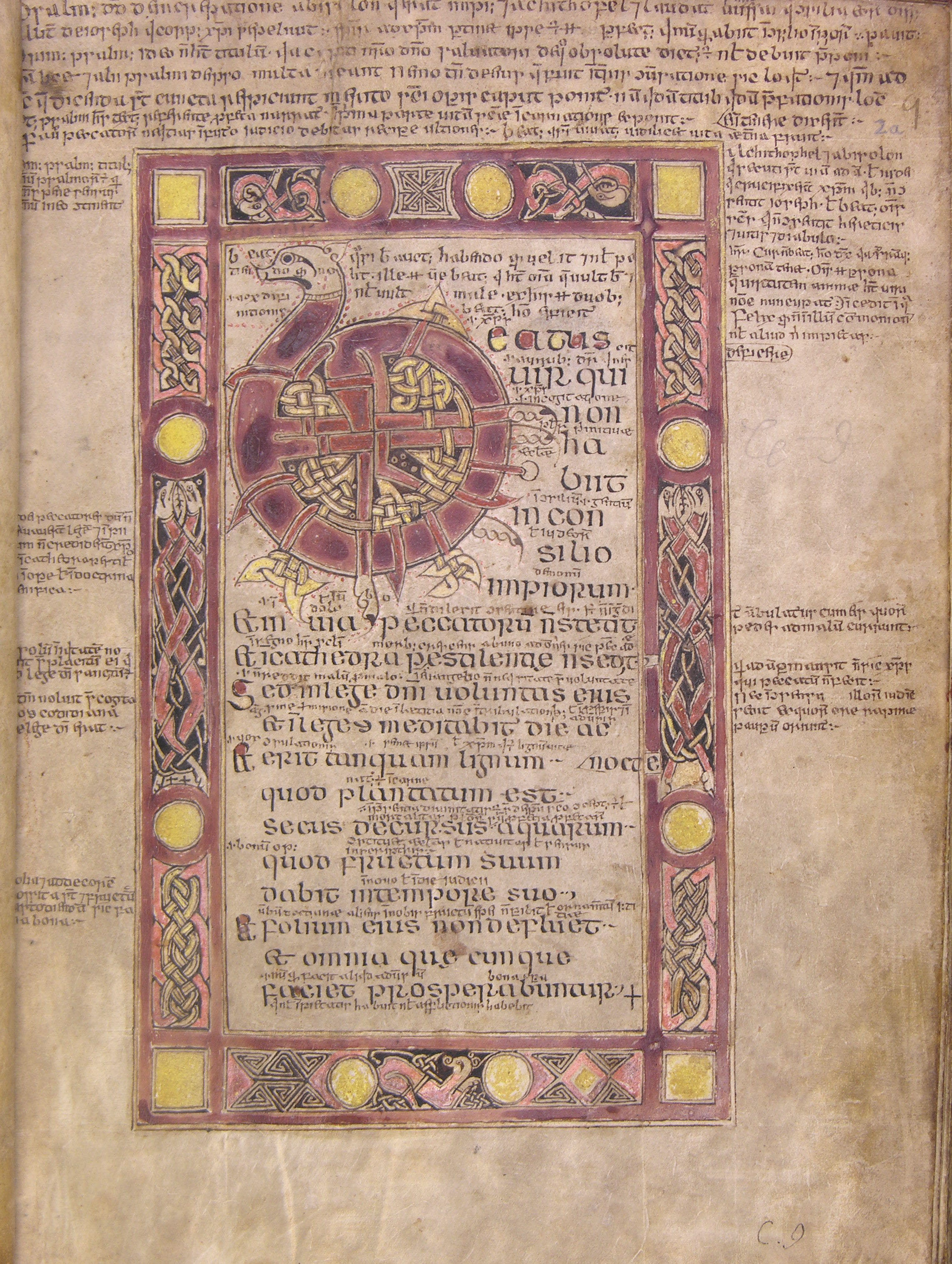 A page from a manuscript with decoration.