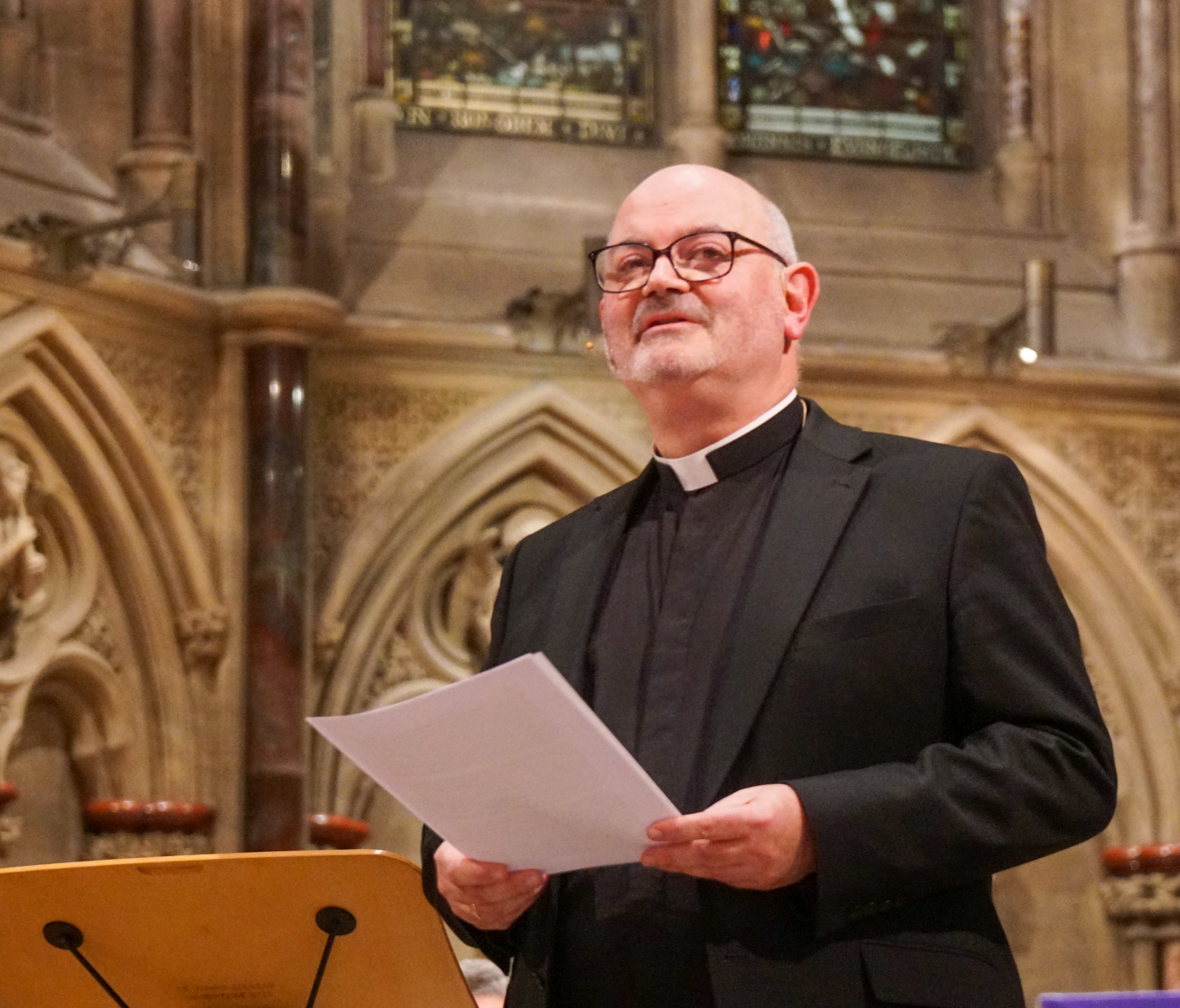 The Rev'd Dr Mark Oakley speaking at Andrew's last Evensong.