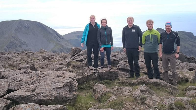 Caroline Soderman on the summit of Askival