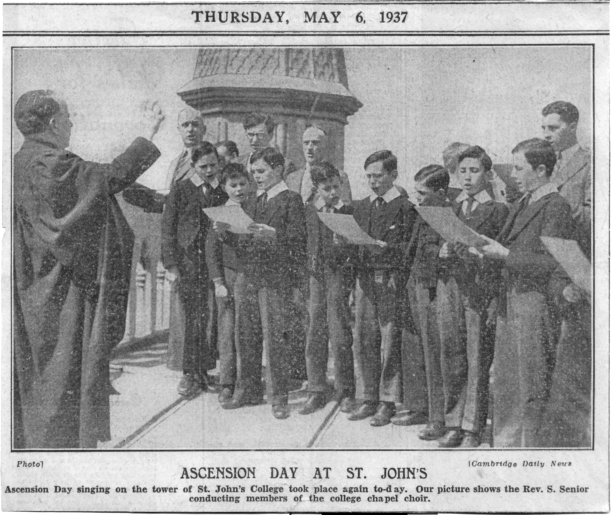 News cutting featuring the Ascension choir in 1937