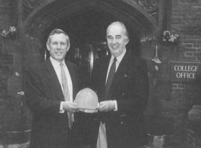 Colonel Richard Robinson OBE with Commodore John Harris in 2000