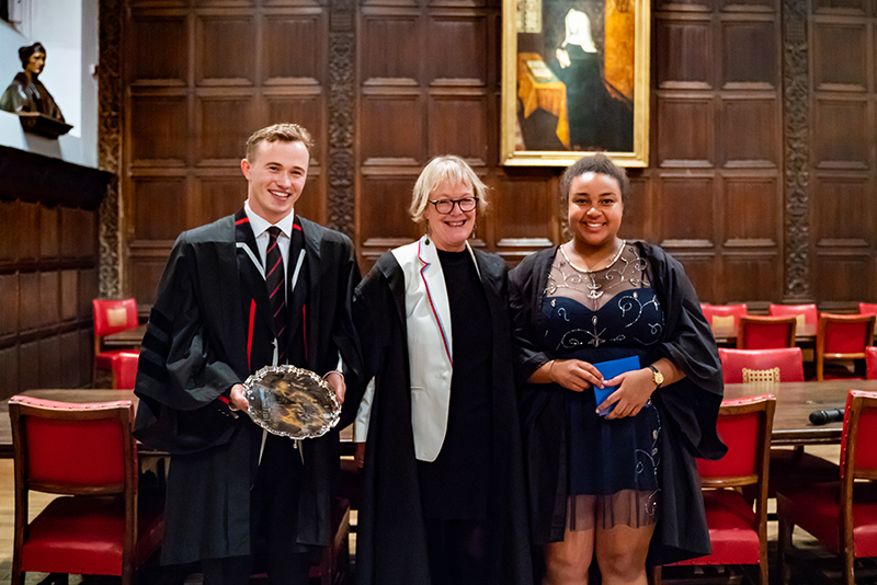 Students receiving their awards