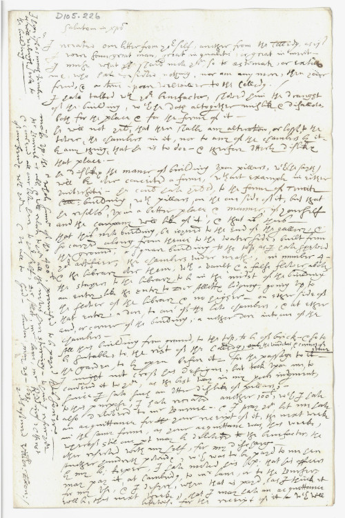 Handwritten letter from Valentine Carey, 1623.