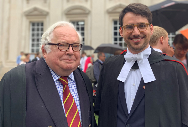 Dr Peter Linehan and Dr Rodrigo Garcia-Velasco Bernal taken on 19 July 2019 at Rodrigo’s graduation